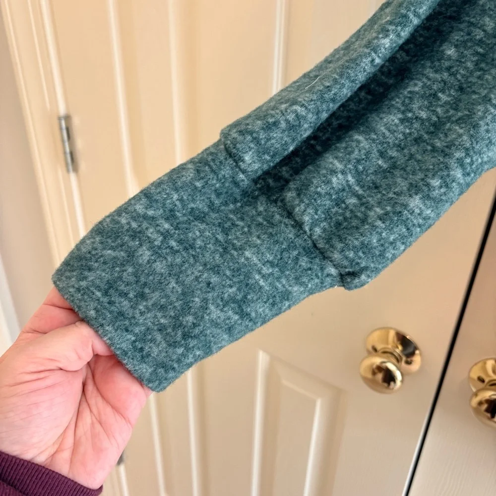 Anthropologie Heathered Teal Cowlneck Tunic Sweater - Picture 3 of 5